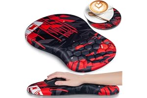 Acezeek Mouse Mat Wrist Support, Mouse Pad, Ergonomic Mouse Mat with Memory Foam, Wrist Rest with Non-Slip, Pain Relief Mousepad&Computer Mouse Mat for Home Office Games