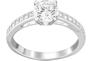 Swarovski Stilla Attract Collezione bague, taille ronde, pavé, blanc, plaqué rhodium