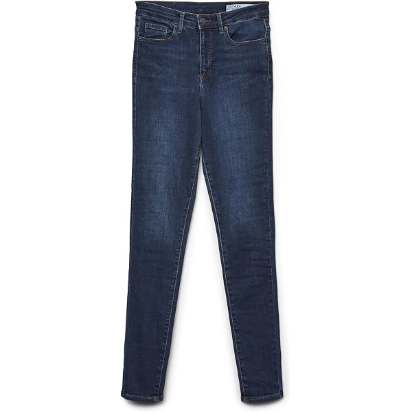 VERO MODA Vmjane SL Washed Rib Top Jrs Noos, Vendimia Índigo, XS Donna