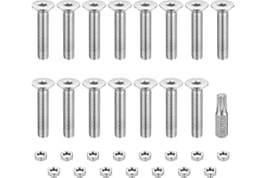 BAYIDUN 15 Pcs M8 Torx Countersunk Bolts Set, Stainless Steel, Fully Threaded, with Bit (M8x40mm)