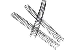 RAYSON RASON Spirali Metalliche per Rilegatura, 90 Fogli, Passo 3:1, 34 Anelli, A4, 14,3 mm, Nero, 100 Pezzi