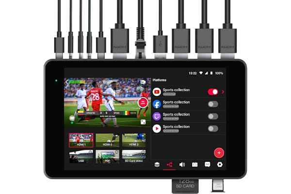 YOLOLIV YoloBox Pro, Un encodeur enregistreur de Studio de Diffusion en Direct Multi-caméras Tout-en-Un, Portable