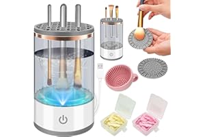 SUPRBEE Pinselreiniger Make up Elektrisch, USB Make up Pinselreiniger Trockner Mit Silikon-Reinigungspads und Seifentabletten, Make up Pinsel Reiniger für Make-up-Pinsel Aller Größen