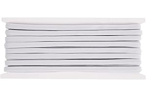 DHAIQC Elastico per Cucito Nero 10mm X 18m, Bobina di Corda Elastica Piatta, Elastico per Pantaloni, Fettuccia Elastica, Bande Elastiche per Cucire Cucire Vestiti, Pantaloni, Cinturini (Bianco, 6mm)