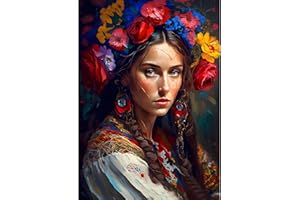 EOBROMD 5D Diamond Painting Kit Completo, Ragazza Pittura Diamante FAI DA TE, Fiore Diamond Painting Bambini Adulti, Strass Ricamo a Punto Croce Painting Decorazione per Casa 30x40cm