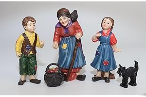 FADEDA Lot de 5 figurines de jeu - Hansel et Gretel en polyrésine peintes à la main - Figurines décoratives Hansel et Gretel - Décoration de jardin ou de jardin pour l'extérieur - Hauteur : 7 cm