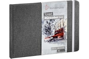 HAHNEMÜHLE Hahnemuhle 10625171 - Quaderno per acquerelli, formato A5, colore: grigio, confezione da 5