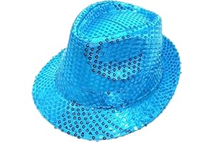 TrendandStylez Pailleten Hut Glitzer Kappe Sylvester Karneval Party 11 Farben (Türkis)