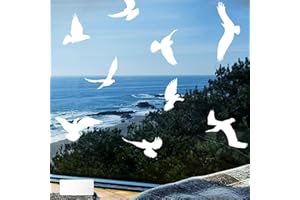 HEDMON 37 Stück Upgrade Groß Fensteraufkleber Vogelschutz,Vögel Anti-Kollision Fensterfolie, Abnehmbar Fensterbilder Vogelaufkleber für Fensterscheiben, Glastüren, Vogelabwehr Fenster Sticker-Weiß