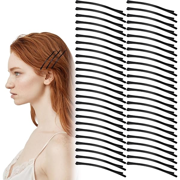 PiniceCore Haarnadeln Mattschwarz 12 Stück – Unsichtbare Bobby Pins, 8 Cm, Für Frauen