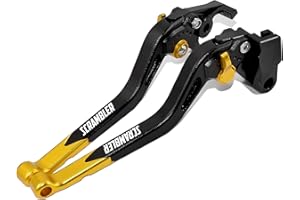 MTCRIGHTER Leva del freno lunga Leva frizione per Ducati Scrambler 800 Icon 2015-2018, Realizzato in lega di alluminio CNC (Gold)