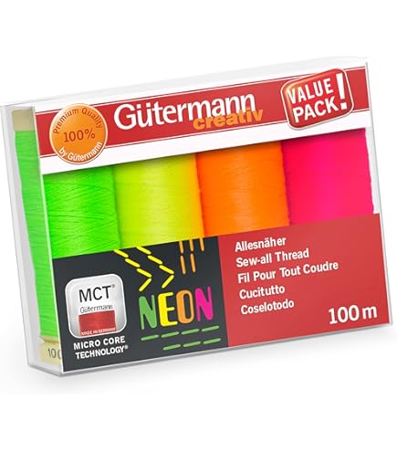 Set Filo Da Cucito Gütermann Con 10 Bobine E Aghi | Poliestere 100m, Multicolore, Per Macchina E Mano - Foto 3