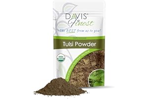 Davis Finest Organic Tulsi Powder 250g, Hair & Skin Care, Holy Basil Pure & Natural Tulsi Leaves, Ayurvedic (250, Grams)