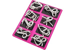 VIKY® Metall Puzzle, Knobelspiele Metall,Knobelspiele für Erwachsene und Kinder IQ Puzzle Set, Geduldspiele für Kinder, 3D Geduldsspiel für Erwachsene & Kinder, IQ Spiele Geschicklichkeitsspiele