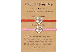 TERRISHE Regalo per La Festa Della Mamma, Bracciale Madre Figlia Braccialetto Amicizia Mamma e Figlia Bracciale in Acciaio Inossidabile a Forma di Cuore Regalo per Mamma Figlia Regali di Compleanno