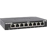 NETGEAR 8-Port Gigabit Ethernet Unmanaged Switch (GS308) - Home Network Hub, Office Ethernet Splitter, Plug-and-Play, Metal H