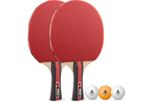 JOOLA Bordtennis set hästhuvud 2 bordtennisracket 3 bordtennisbollar 40 mm, röd/svart, 5 delar