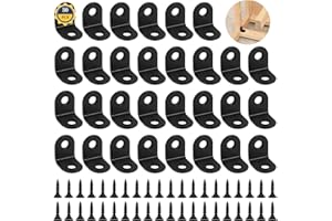 LULUDA Wspornik kątowy prosty 30 szt. uchwyt narożny ze stali nierdzewnej w kształcie litery L, wytrzymały kątownik mocujący 90 stopni, rozpórka kątowa do stołu szafy z 60 śrubami