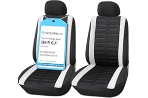 ‎UPGRADE4CARS Upgrade4cars Autositzbezüge Set für die Vordersitze | Auto-Schonbezüge Universal in Weiß