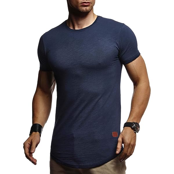 LEIF NELSON Men's Oversized Cotton T-Shirt - Classic Crewneck Short Sleeve Tee - View #11