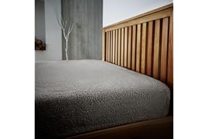 LIZZIE JACOBS Teddy Sherpa Fleece Fitted Bed Sheet Thermal Super Soft Warm Cosy Luxurious Plain Teddy Bear Fleece Bed Sheets (Silver, Single)