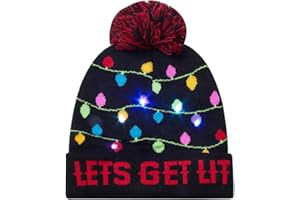 AIDEAONE Nowość czapka LED świecąca czapka typu beanie litera dzianinowa czapka dla mężczyzn kobiet chłopców dziewcząt Boże Narodzenie święta festiwal