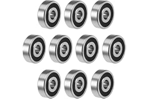 sourcing map 6300-2RS - Cuscinetti a sfere a gola profonda, 10 mm x 35 mm x 11 mm, in acciaio al carbonio, 10 pezzi