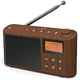 DAB/DAB+ & FM Radio, Mains and Battery Powered Portable DAB Radios Rechargeable Digital Radio with USB Charging for 15 Hours