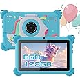 C idea 7" Tablet for Kids Age 3-7,Android 12 Toddler Tablet with Case 6GB+128GB Quad-Core Dual Camera Pre-installed Kids APP for Boys Girls Studying for Baby,CM88 (Blue)