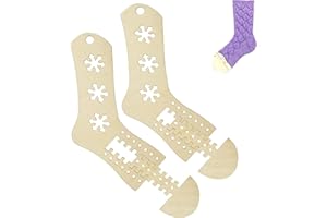 LIANGQI 1 Paar Sock-Blocker hölzerne Stricksocke-Blocker Sockenbretter DIY Gewebte Socken Holzmodell Sockenblocker Handgefertigte Gewebte Socken-Vorlage einstellbare Größe Socke Bahre (Schneeflocken)