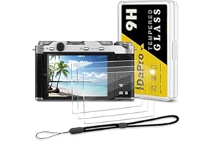 iDaPro 3+1Pack Displayschutz schutzfolie für Fujifilm X-M5/Fuji XM5 Hartglas +Handschlaufe,9H Härte Glas,Kratzfest,Blasenschutz,Anti-Fingerabdruck,Einfache Installation