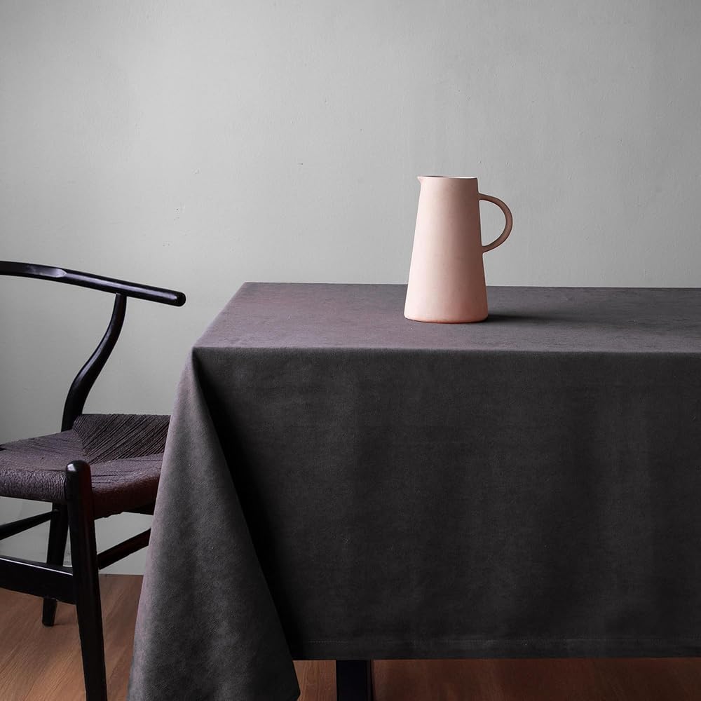 Gauze Fabric Design Safir Kadife Dokulu Dertsiz Ütü İstemeyen Yüksek Kaliteli Antrasit Masa Örtüsü