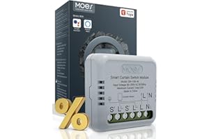 MOES ZigBee RF433 Módulo de interruptor de cortina inteligente para persianas enrollables motorizadas eléctricas Motor obturador Disponible Smart Life APP Control, Concentrador Tuya ZigBee requerido