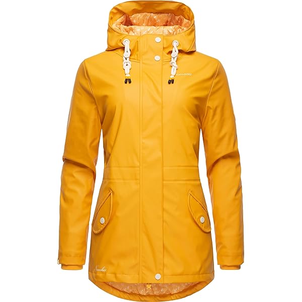 Navahoo Lindraa Winterjas voor dames, korte regenjas, waterdicht, warm gevoerd, met capuchon, maat XS-3XL, dark olive, S