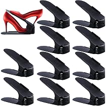 UISEBRT Lot de 10 étagères à chaussures réglables Blanc
