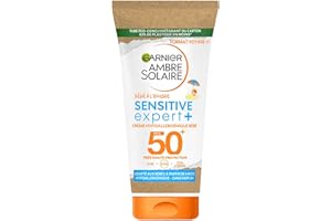 GARNIER Ambre Solaire - Bébé À L'Ombre Sensitive Expert+ - Lait Solaire Bébé FPS 50+ - Protège des UVA & UVB, UVA Longs - Résiste à L'eau - Céramides - Vegan - Dès 6 Mois - Peaux Claires - 50 ml