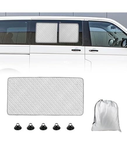 Pare-soleil Latéral Extensible Pour VW T5 T6 - Rideau Noir/gris 50x47 Cm, Facile à Installer, Protection UV Et Intimité