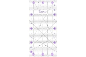 The Quilted Bear Quilting Rulers - Transparent Acrylic Non-Slip Quilting & Sewing Ruler with Precise Black Lines & 30, 45 & 60 Degree Angles - Essential Tool for Perfect Sewing Results (6" x 12")