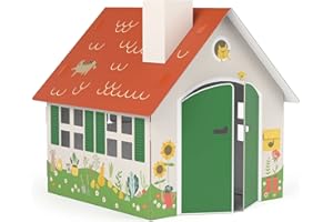 Maison Enfant en Carton XXL de FOLDZILLA 1,2 x 1,15 x 1,13 m Cabane Enfant Maisonnette en Carton - Cabane de Jardin