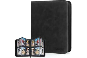 MIXPOET Top Loader Album pour cartes à collectionner pour 112 Top Loaders, Classeur à chargement supérieur 4 emplacements avec pochettes - YGO TCG MTG, ne Convient pas pour les Cartes Sans Top Loader