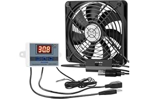 ELUTENG Ventola USB 120mm con Regolatore di Temperatura Digitale, 3 Velocità Regolabili, 12cm Ventola Termostato per Computer/TV Box/Router/Xbox/PS4/Proiettore