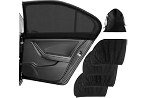 GEAANEN 4pcs Sonnenschutz Auto Baby Autoscheiben Sonnenschutz Kinder Fenstersocken Auto UV Anti Voitures Moustiquaire Sonnenschutz Auto Dehnbar Universal Auto Fliegengitter Insektenschutz Auto für 98% Autos