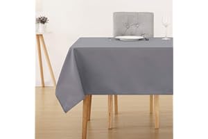 Deconovo Oxford Decorative Table Cloth Rectangle Water Resistant Tablecloth for Home 137x200cm(54x79in) Grey