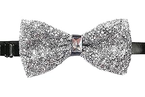 CANGRON Uomo Glitter Sparkly Pre-legato Papillon Cristallo Artificiale Regolabile Papillon