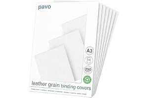 Pavo - Presentationsbindande omslag A3, Läderlook - Vit, 100 stycken