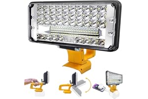 IKEBORM Cordless LED Work Light for Dewalt 18V Battery, 90W 5400ML Lamp Flood Light Outdoor with 2 Mode, Type C & USB Charging Port Portable Flashlight Job Site Spotlight (No Battery)