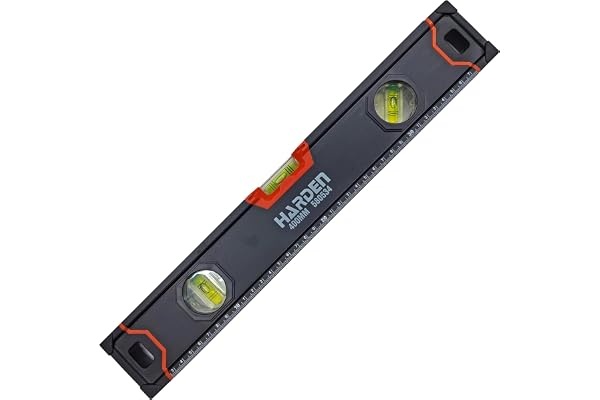 Harden 400mm Spirit Level with Magnetic Base, Heavy Duty Aluminium Frame Body, Rubber Handle - 580534-N