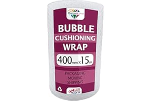 DIAMOND PLAST Bubble Cushioning Wrap for Packaging and Mailing, Heavy Small Air Bubbles, 400mm x 15m Roll, Packing or Storage (400mm x 15m)