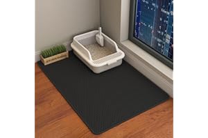 ERHAOG Katzenklo Matte Katzenstreu Matte 90 * 60 cm - Doppelte Schichte Wasserdichte Entwurf Katzenmatte Katzenklo, Katzentoilette Matte Vorleger Katzentoilette für Toilette