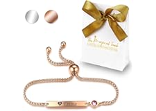 TMT® Personalised Birthstone Bracelets Gift for Birthday Friendship Mum Auntie Sister 18th 21th 30th 40th 50th 60th 16th 13th